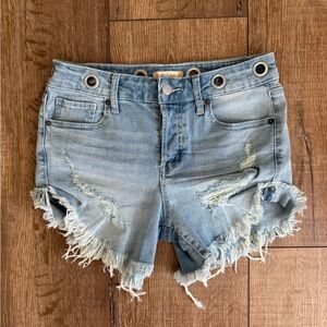 Altar'd State Light Blue Distressed Jean Shorts